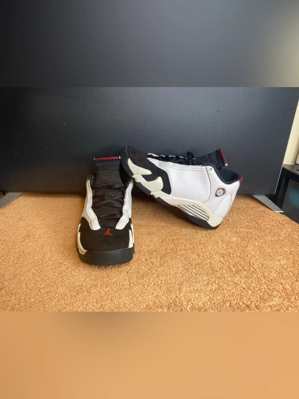 Nike Air Jordan 14 Retro Black Toe 2024 Men's White Black Red 487471-102 Size 5y